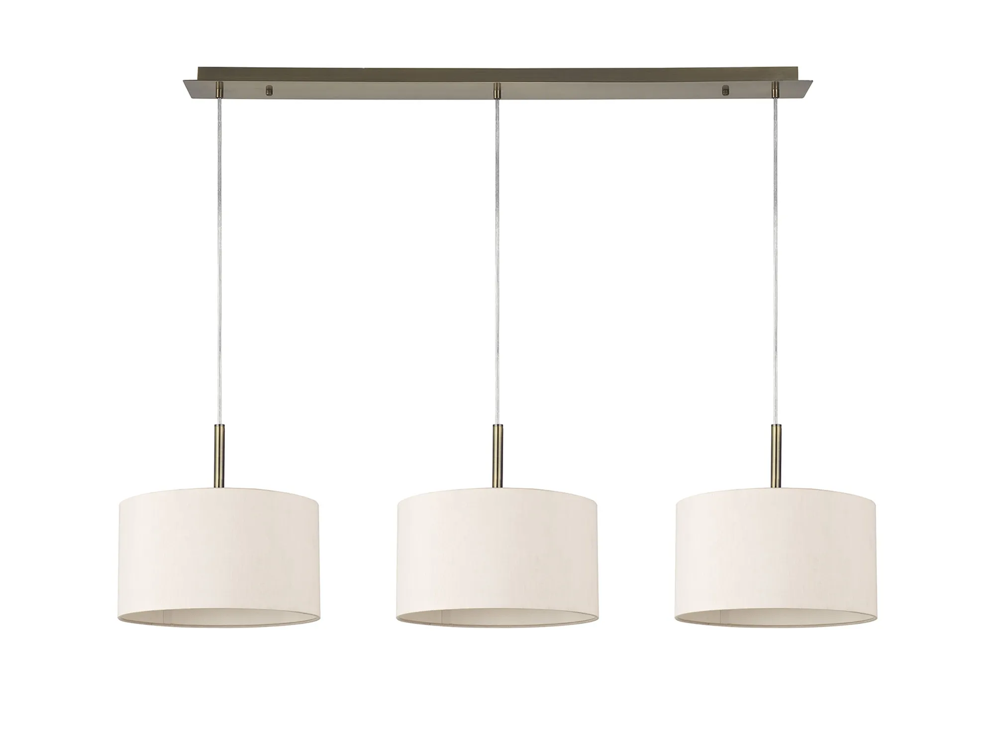 Baymont 30cm Shade 3 Light Pendant Antique Brass, Nude Beige/Moonlight DK0570  Deco Baymont AB NU